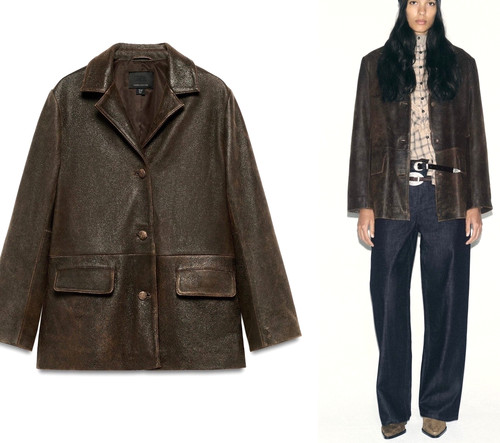 Blazer zara pelle - in,
