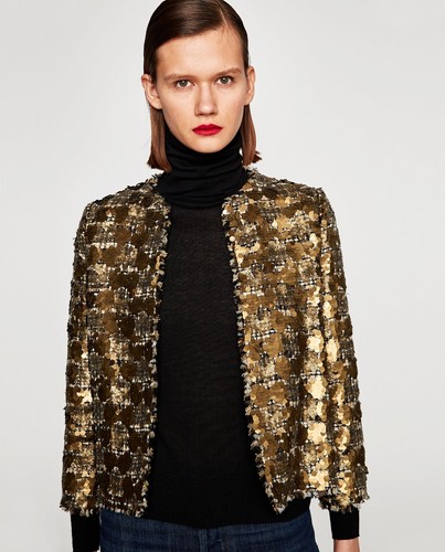 Zara giacca donna tweed con - donna,